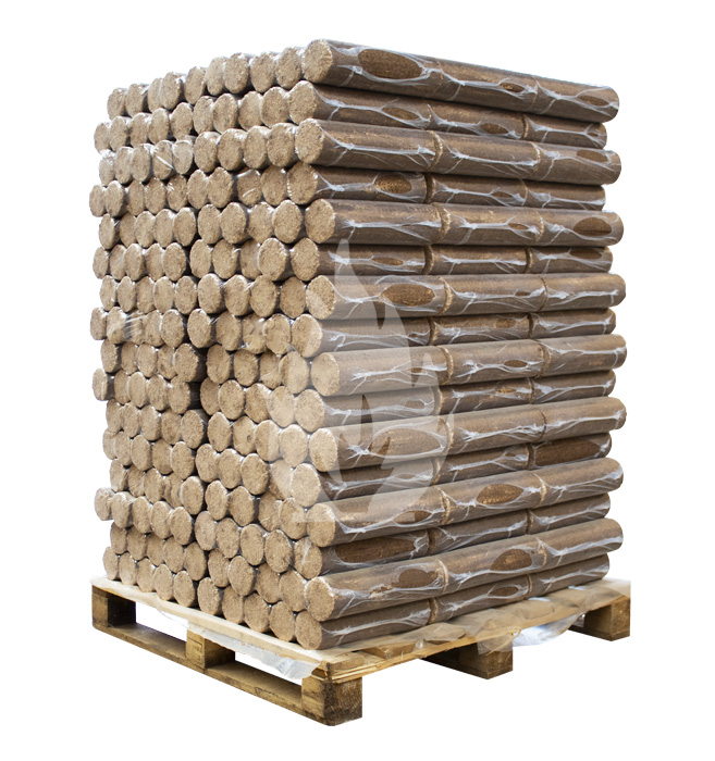 Pallet 96 pakken van 10 kg Ronde (Nestro) briketten